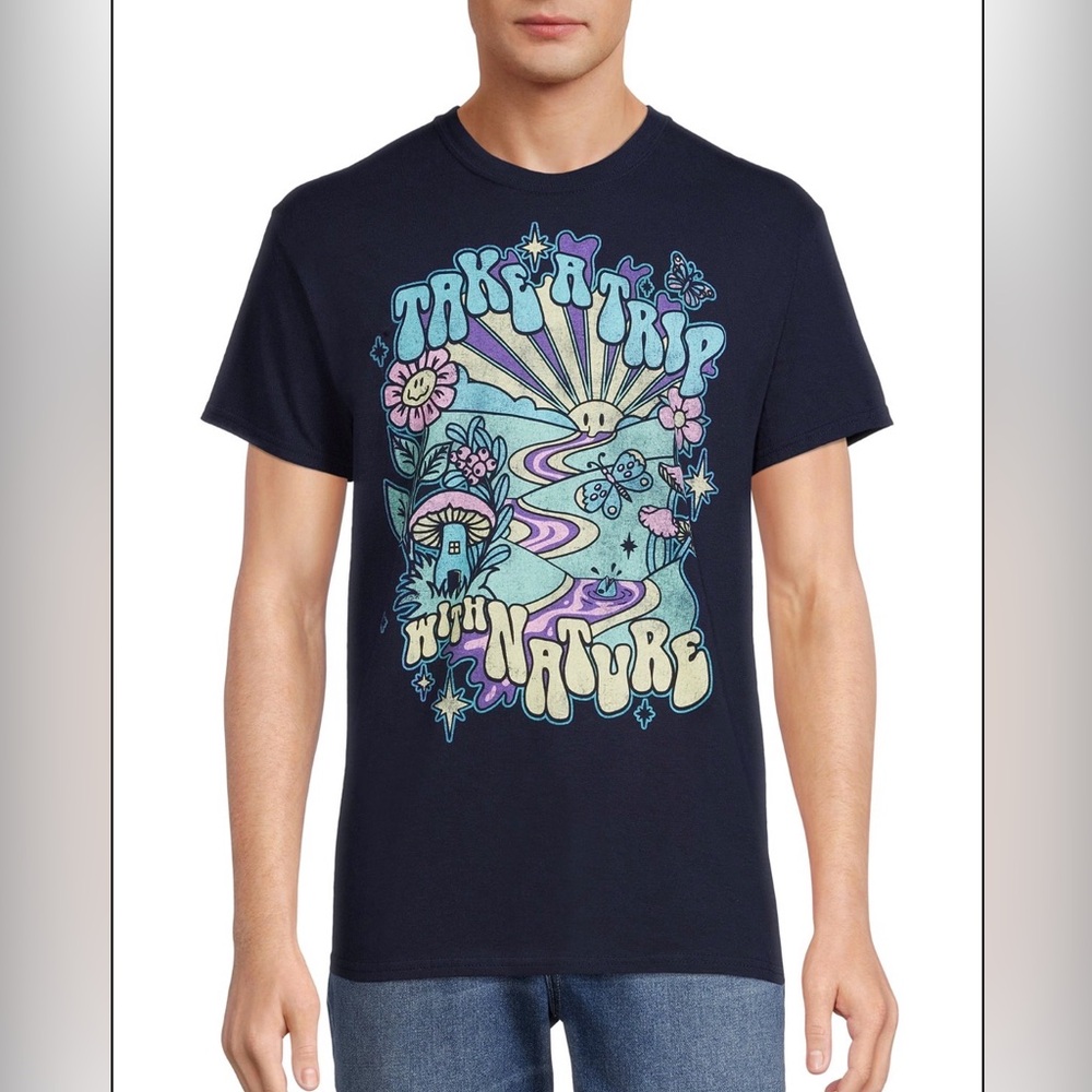 D.O.M Men’s Groovy Preppy Short Sleeve Graphic Tee